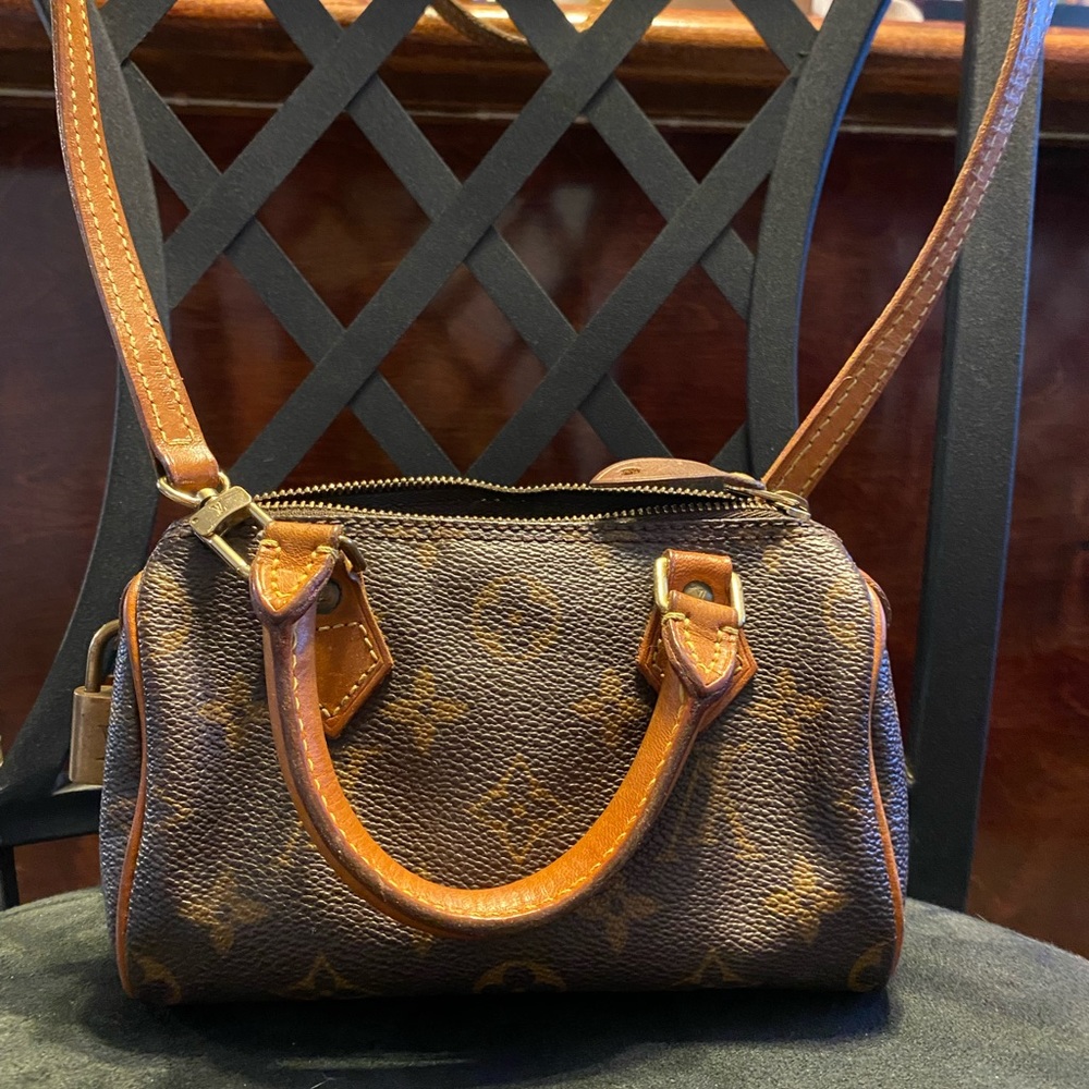 Authentic Vintage Louis Vuitton Mini Speedy Bag with shoulder strap